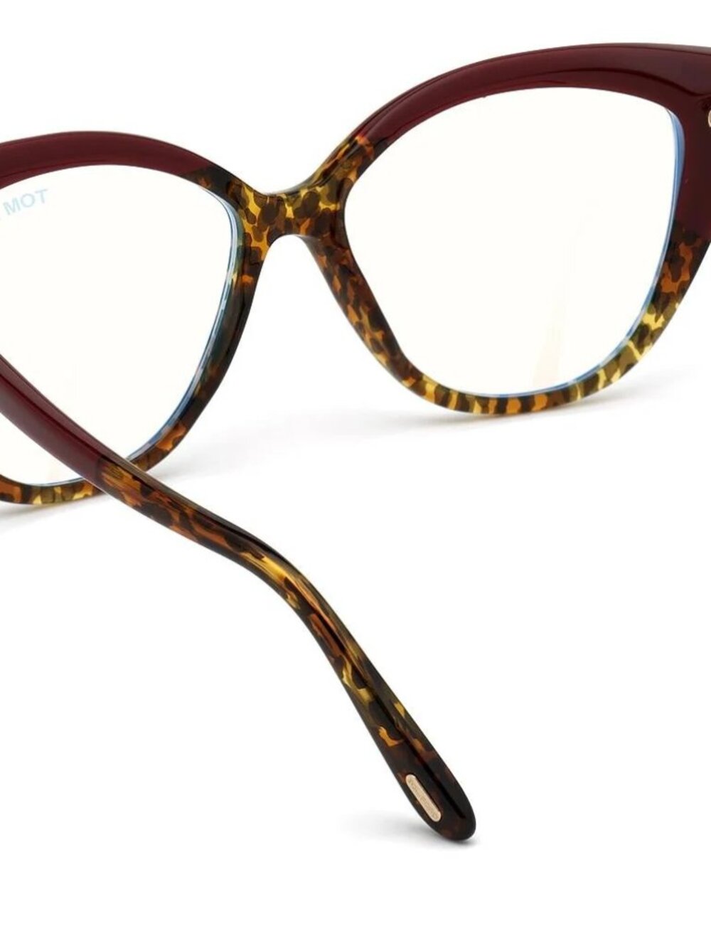 NEW TOM FORD TF5673-B 056 BURGUNDY VINTAGE LEOPARD AUTHENTIC EYEGLASSES FRAME - Picture 5 of 9